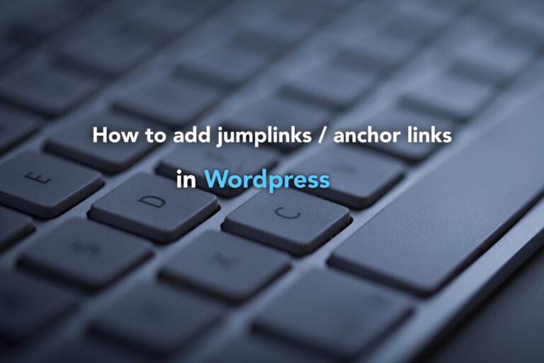 how to add jumplinks in wordpress